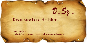Draskovics Szidor névjegykártya
